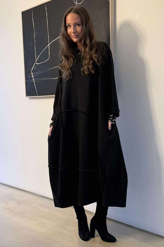 Sola Smart Tech Panel Cocoon Dress Black /20=